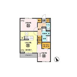フルールA 2LDKの間取図画像