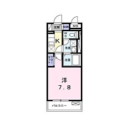 ドミール桜井 1Kの間取図画像