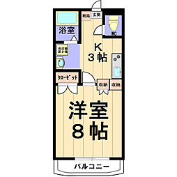 エイブルワン 1Kの間取図画像
