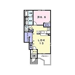 パストラーレ・サクラ2 1LDKの間取図画像