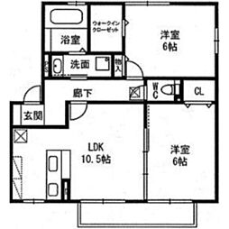 ベルドミール 2LDKの間取図画像