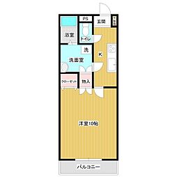 アメニティーコートつくば 1Kの間取図画像