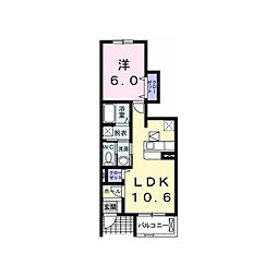 ボヌール・シュプレームA 1LDKの間取図画像