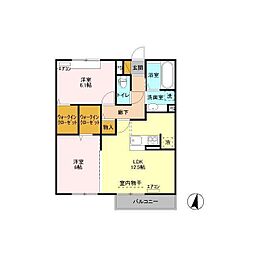 AlwaysFriendly学園の森 2LDKの間取図画像