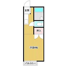 グリーンハイツ春日B 1Kの間取図画像