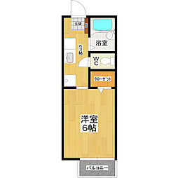 森ハイツ 1Kの間取図画像