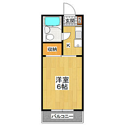 ベストランド花畑 1Kの間取図画像