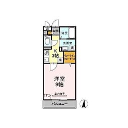 パークヒル櫻山2 1Kの間取図画像