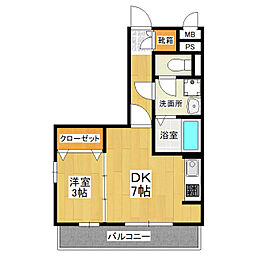promenade2 1DKの間取図画像