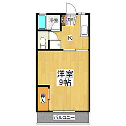 サークルB 1Kの間取図画像