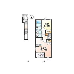 プルミエ 1LDKの間取図画像