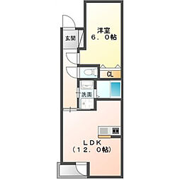 グレーシア 1LDKの間取図画像