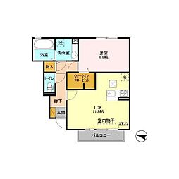 マンテネールA 1LDKの間取図画像
