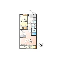 グラティテュード・Ｋ 1階1LDKの間取り