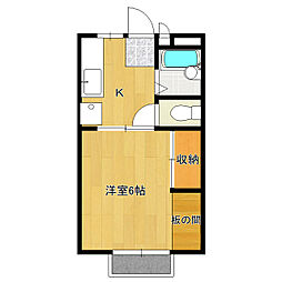 トレモロ 1Kの間取図画像