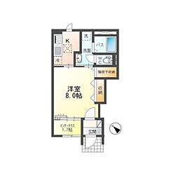 フォルティス 1Kの間取図画像