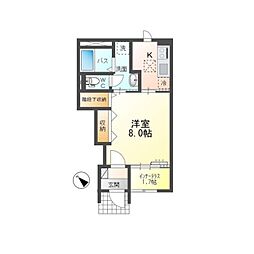 フォルティス 1Kの間取図画像