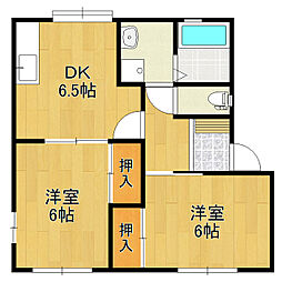 フレグランス並木C 2DKの間取図画像