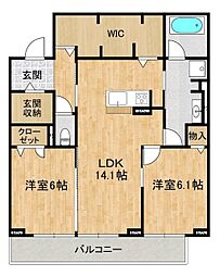 仮称)D-Room稲荷前 2LDKの間取図画像
