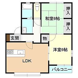 ヴィラ・エトレンヌ3E 2LDKの間取図画像