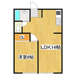 サンルージュ 1LDKの間取図画像