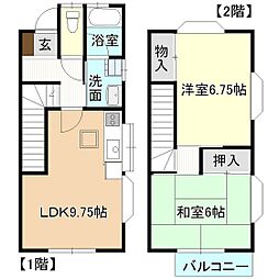 サンモーレ牛久 2LDKの間取図画像