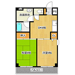カームクリークQ 2DKの間取図画像
