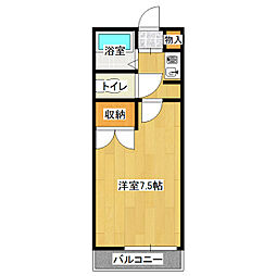 ヴァンテ竜ケ崎 1Kの間取図画像