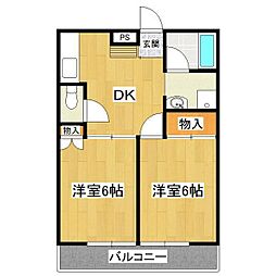 ミサワマンション 2DKの間取図画像
