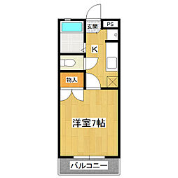 アメニティー高見原 1Kの間取図画像