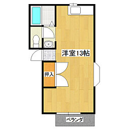 カラントアン ワンルームの間取図画像