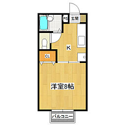 ビッグハイツNo.3 1Kの間取図画像
