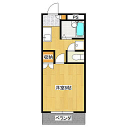 メゾンクシダ 1Kの間取図画像