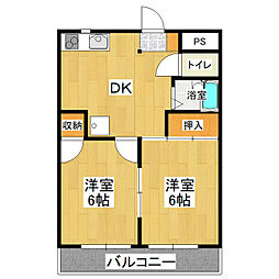 セル・ド・ショコラ 2DKの間取図画像
