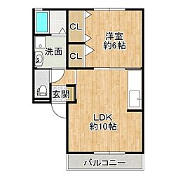 シャルマン 1LDKの間取図画像