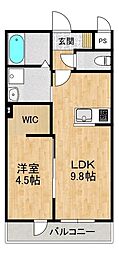 (仮称)川田様新築アパート 1LDKの間取図画像
