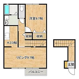 メゾンドグレース 1LDKの間取図画像