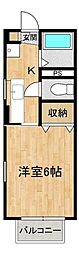 アザレアハウス 1Kの間取図画像