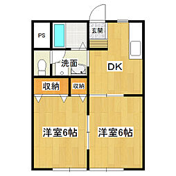 グランドールU・2 2DKの間取図画像