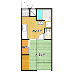 コーポひまわり 1階1DKの間取り