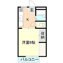 サンライフM 1Kの間取図画像