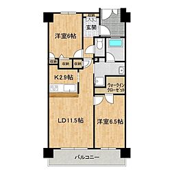 レヴィールガーデンつくばみらい平 2LDKの間取図画像
