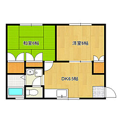 プルメリアビレッジ 2DKの間取図画像