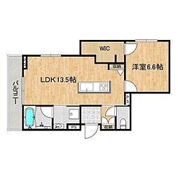 アンビハウス守谷 3階1LDKの間取り