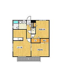 ロング・フィールド 2LDKの間取図画像