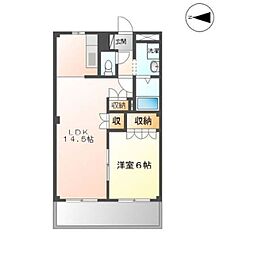 アルファビレッジ豊岡 1LDKの間取図画像
