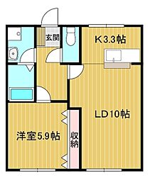 グランシャリオ2 1LDKの間取図画像