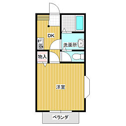 コーポイイツカ 1Kの間取図画像