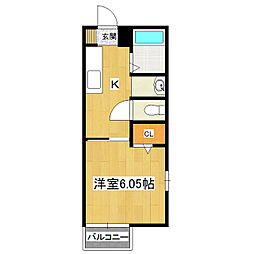 ジュネスハイム 1Kの間取図画像