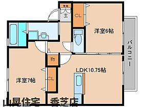 ロイヤルガーデン　Ｅ棟 202 ｜ 奈良県香芝市真美ヶ丘1丁目（賃貸アパート2LDK・2階・55.44㎡） その2